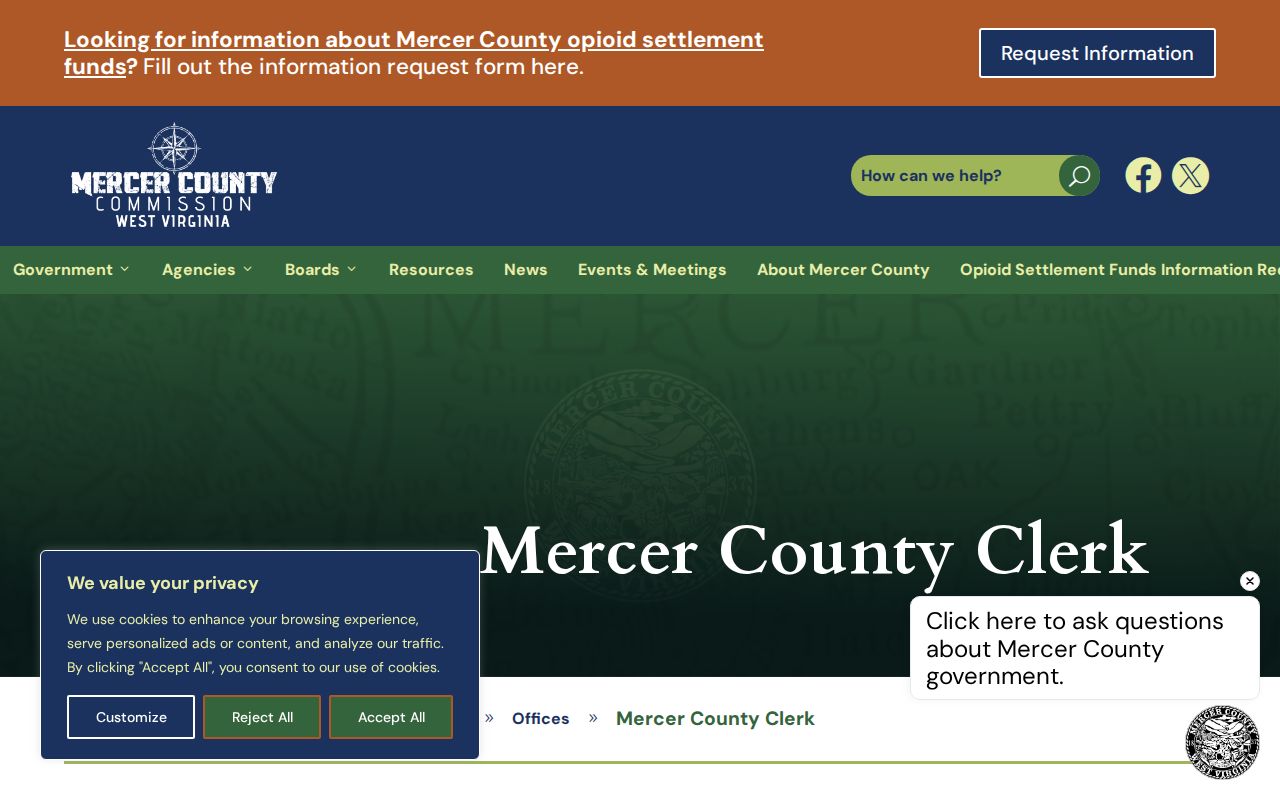 Mercer County Clerk access page for Princeton deed and address history research